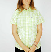 Womens Jack Wolfskin Flaming 1401641 Parrot Green Checks Light Summer Shirt
